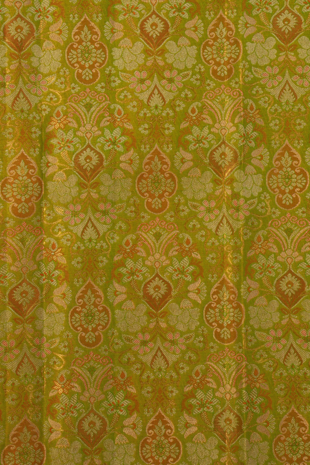 Image of Kanchipattu Pavada Green Unstitched Set