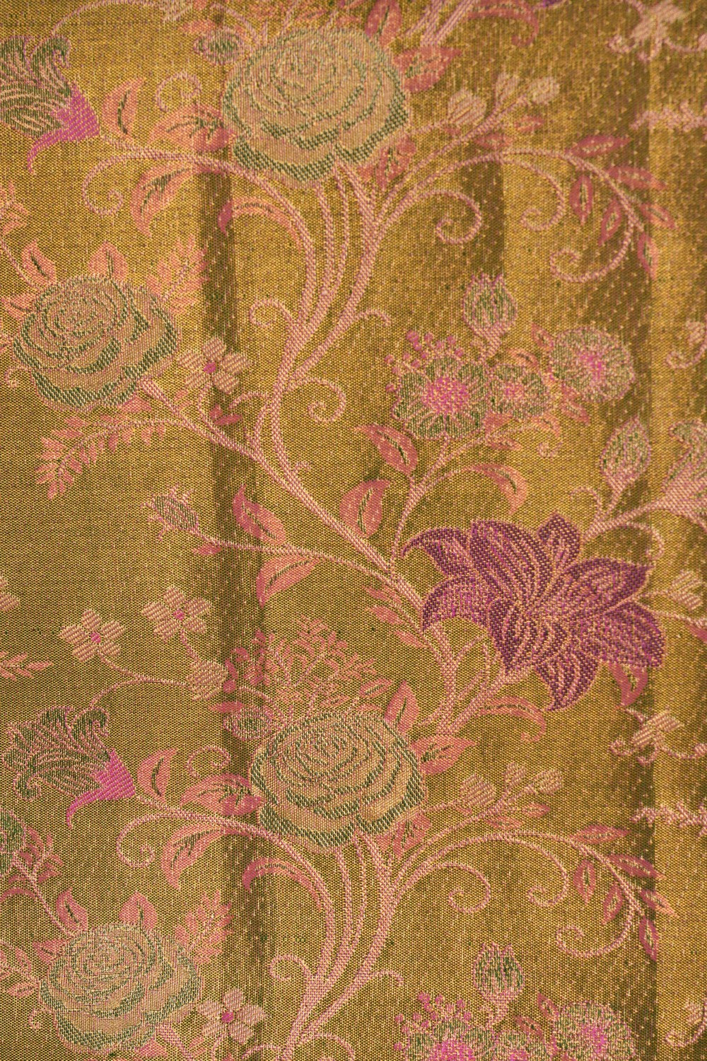Kanchipattu Pavada Green Unstitched Set