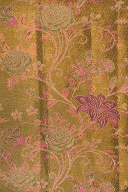 Image of Kanchipattu Pavada Green Unstitched Set