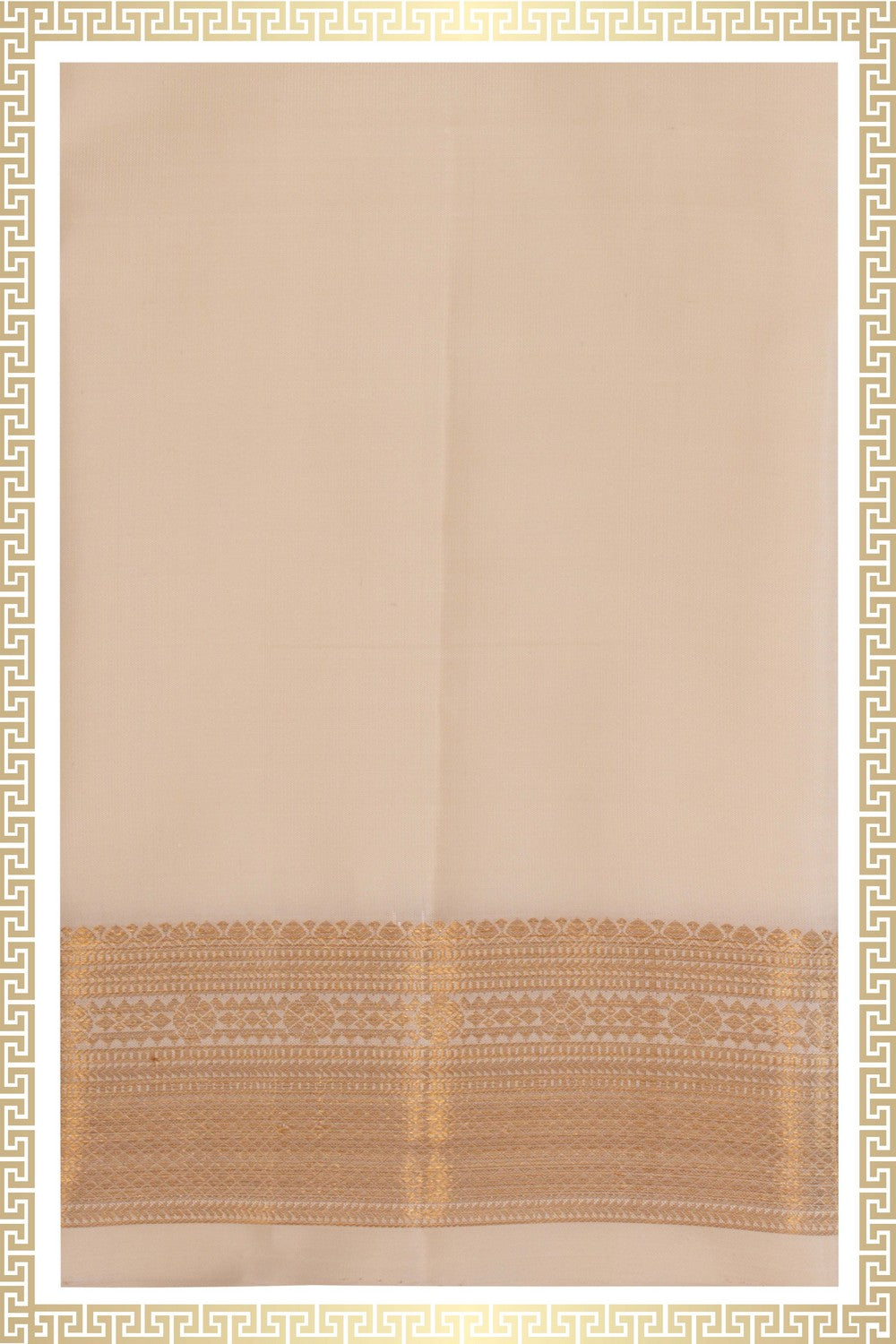 Image of Kanchi Silk Cream Dhoti With Kanduva (8 X 4)