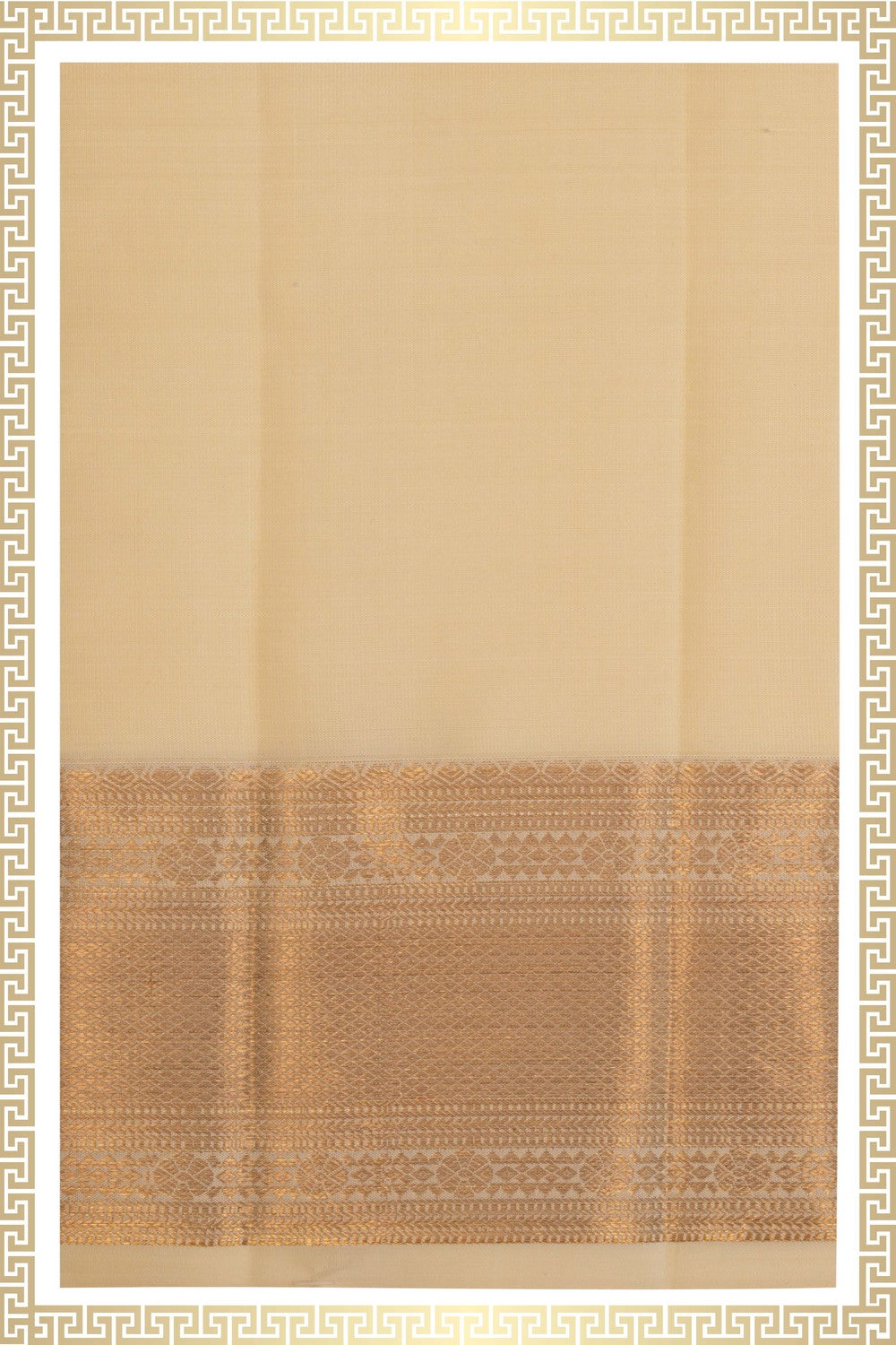 Image of Kanchi Silk Cream Dhoti With Kanduva (8 X 4)