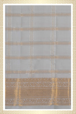 Image of Kanchi Silk Ice Blue Dhoti With Kanduva (8 X 4)