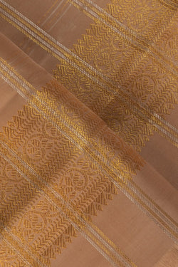 Image of Kanchi Silk Beige Dhoti With Kanduva (8 X 4)