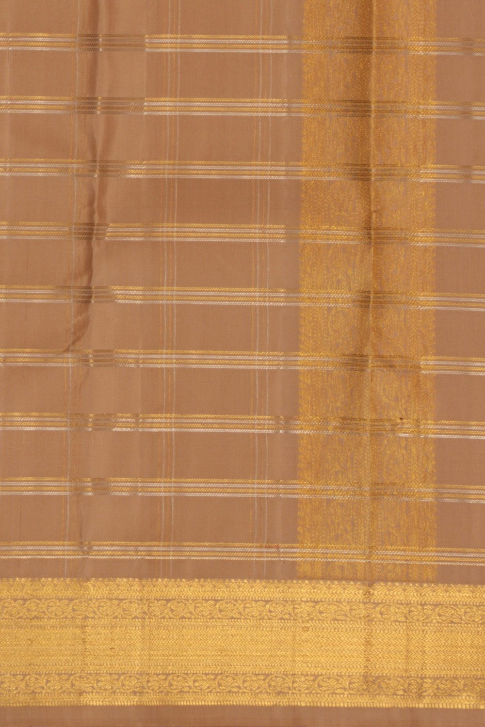 Image of Kanchi Silk Beige Dhoti With Kanduva (8 X 4)