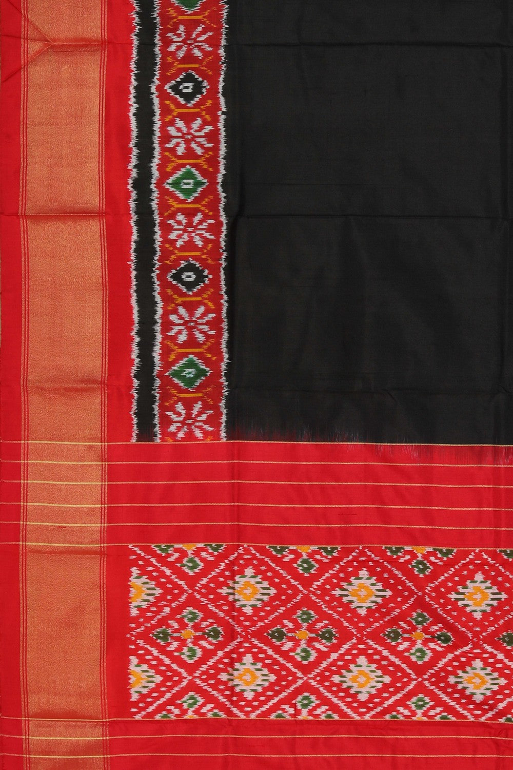 Image of Pochampally Ikat Silk Black Dupatta