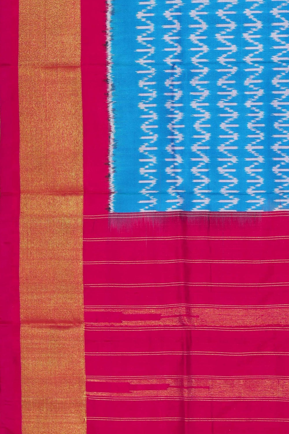 Image of Pochampally Ikat Silk Blue Dupatta