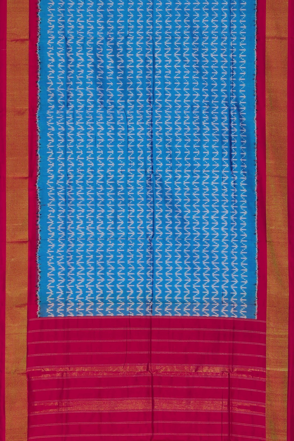 Image of Pochampally Ikat Silk Blue Dupatta