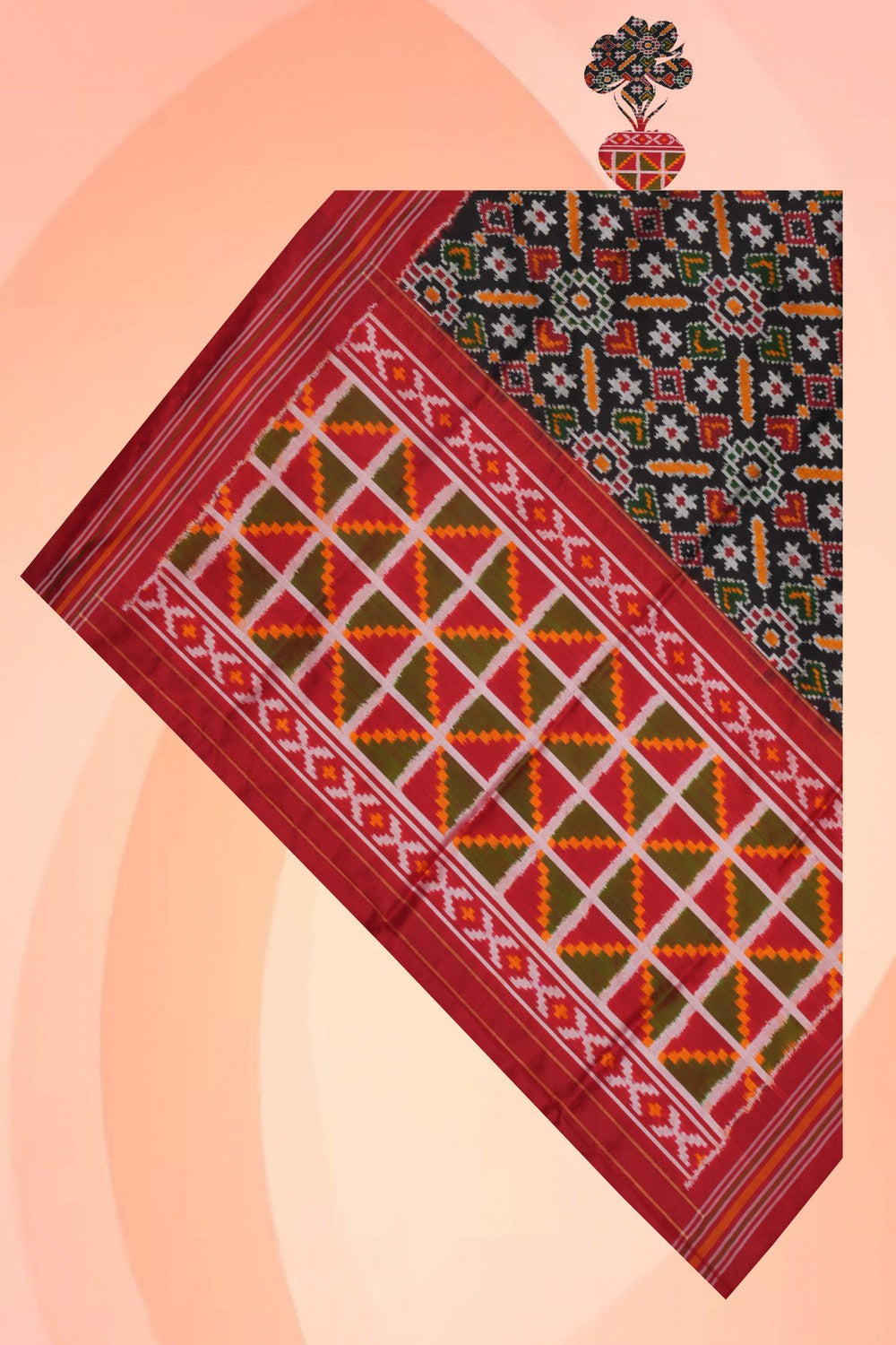 Image of Pochampally Ikat-Woven Dupatta