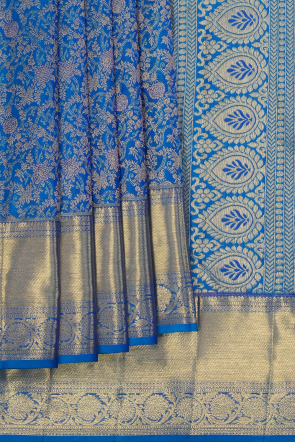 Image of Kanchipattu Brocade Blue Saree