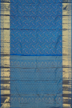 Image of Kanchipattu Brocade Blue Saree