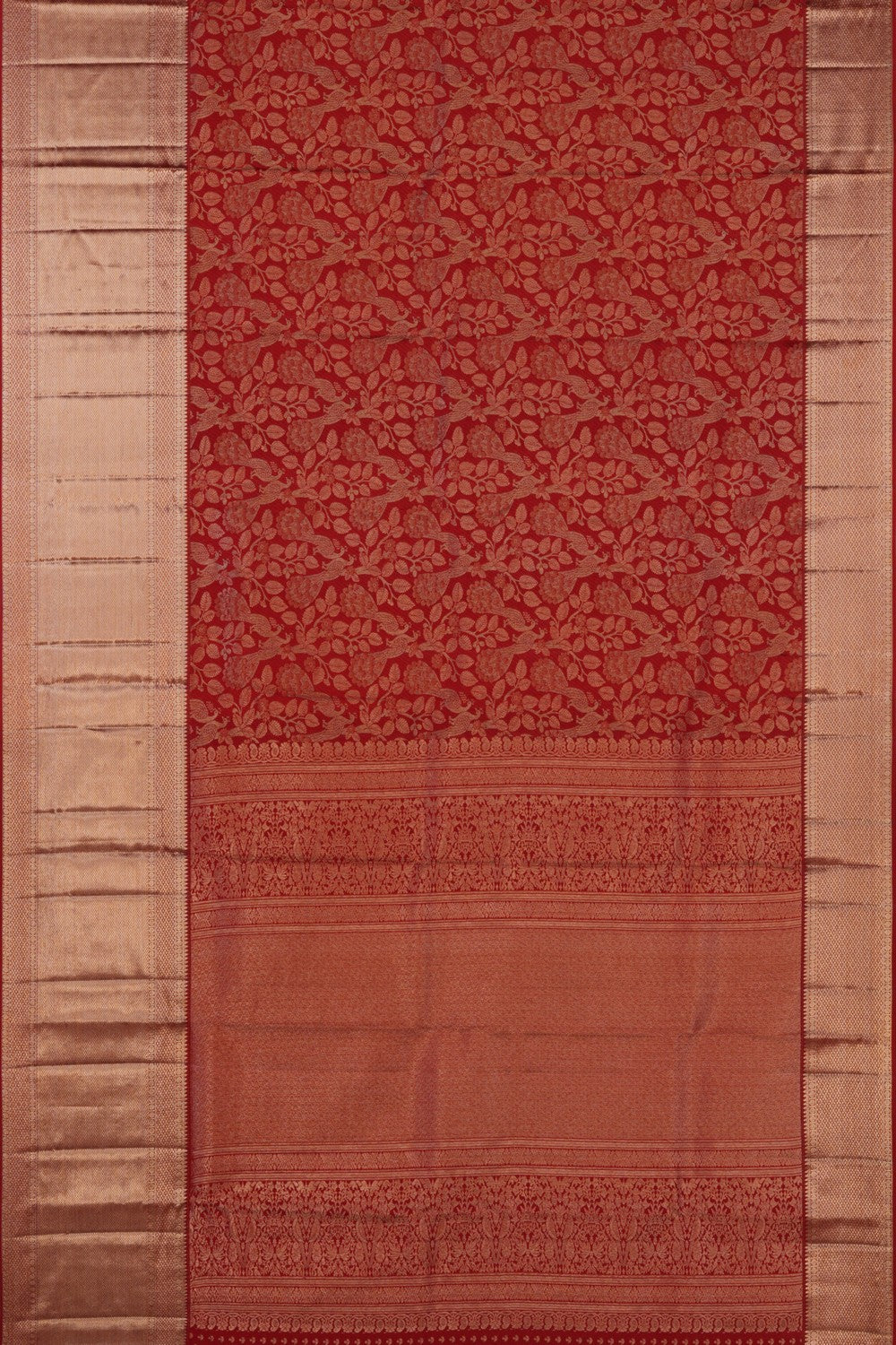 Kanchipattu Tissue Brocade Red Saree