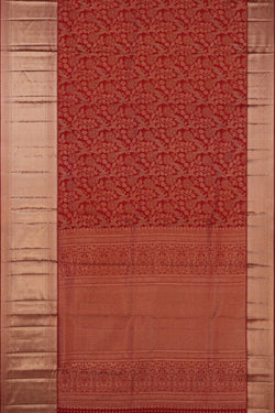 Image of Kanchipattu Tissue Brocade Red Saree