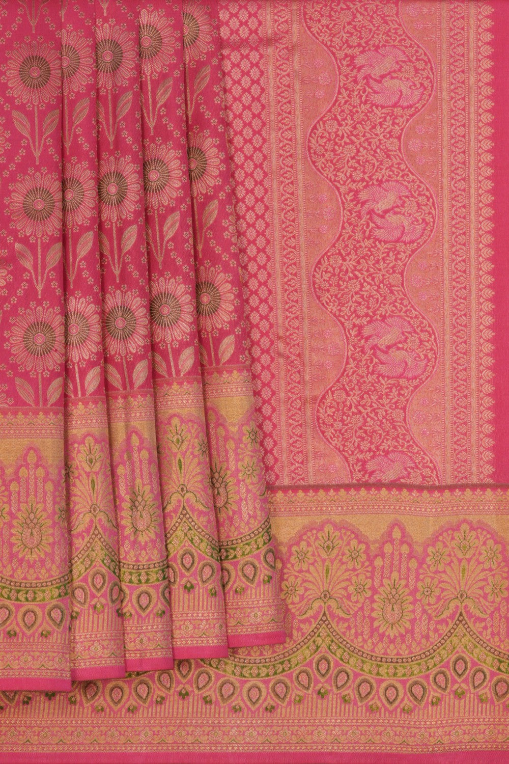 Image of Kanchipattu Tissue Brocade Pink Saree