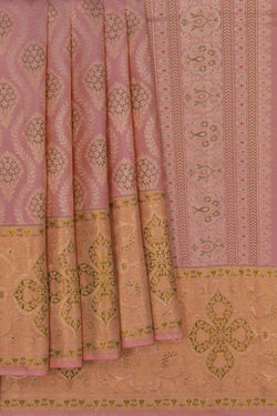 Image of Kanchipattu Brocade Coral Pink Saree