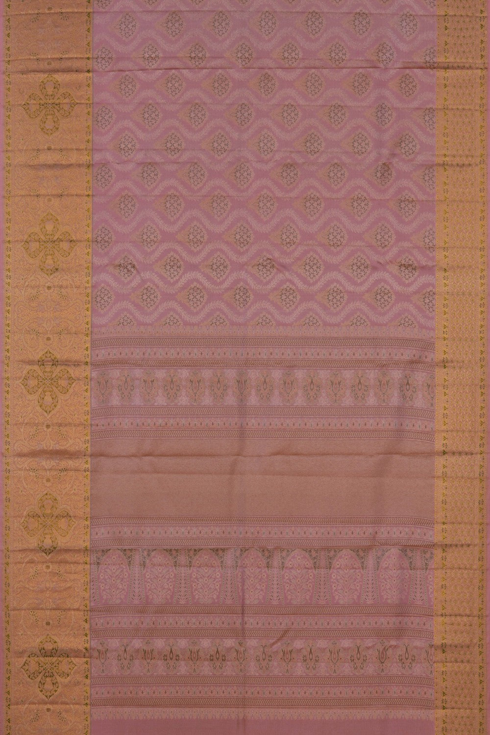 Kanchipattu Brocade Coral Pink Saree