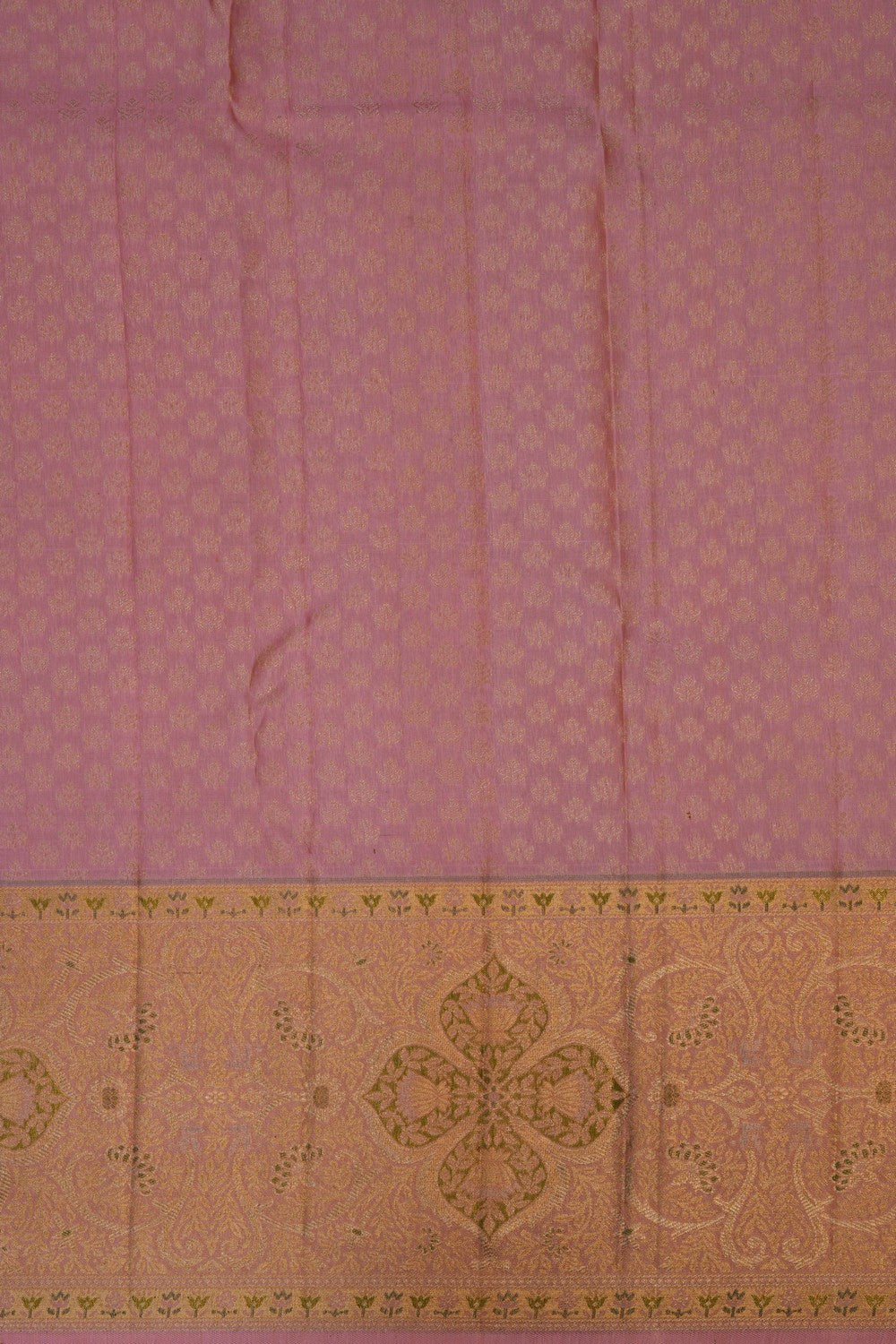Kanchipattu Brocade Coral Pink Saree