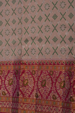 Image of Kanchipattu Brocade Coral Beige Saree