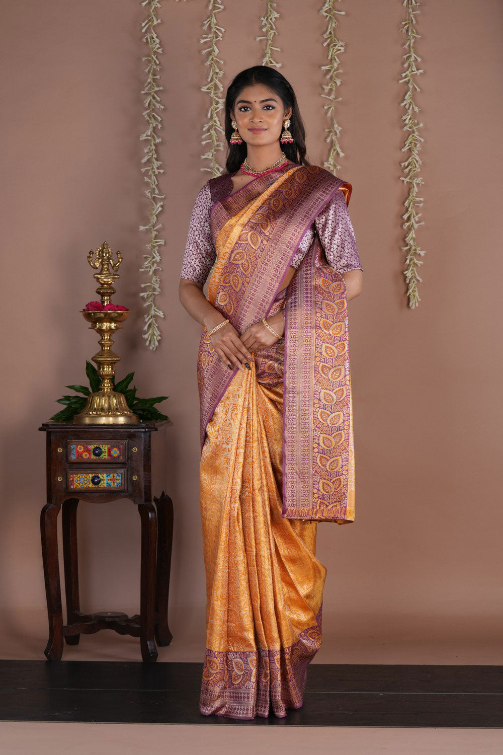 Image of Kanchipattu Brocade Gold Saree