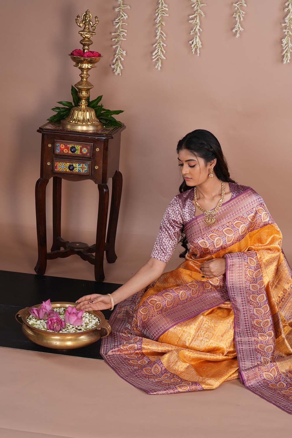 Image of Kanchipattu Brocade Gold Saree