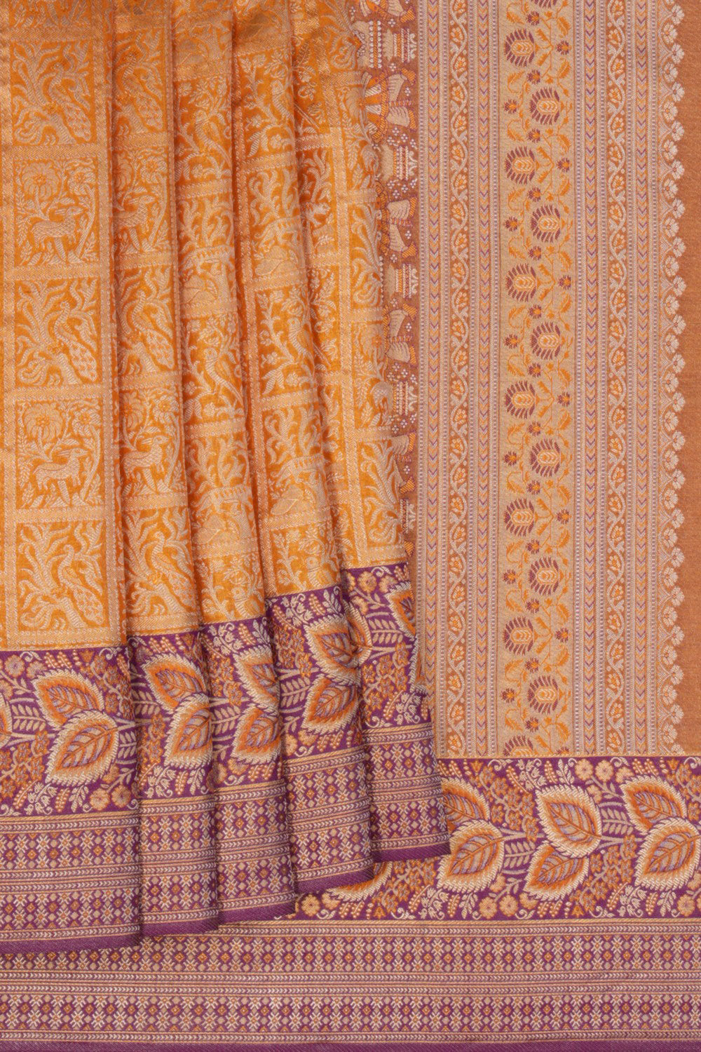 Image of Kanchipattu Brocade Gold Saree
