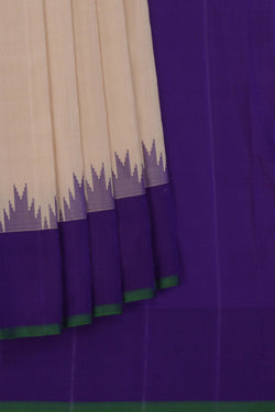 Image of Gadwal Silk Ivory Off-White Saree