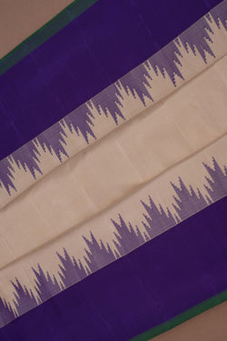 Image of Gadwal Silk Ivory Off-White Saree