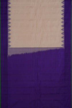Image of Gadwal Silk Ivory Off-White Saree