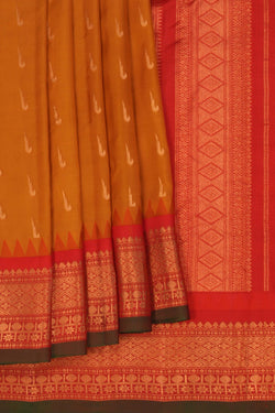 Image of Gadwal Silk Mustard Saree
