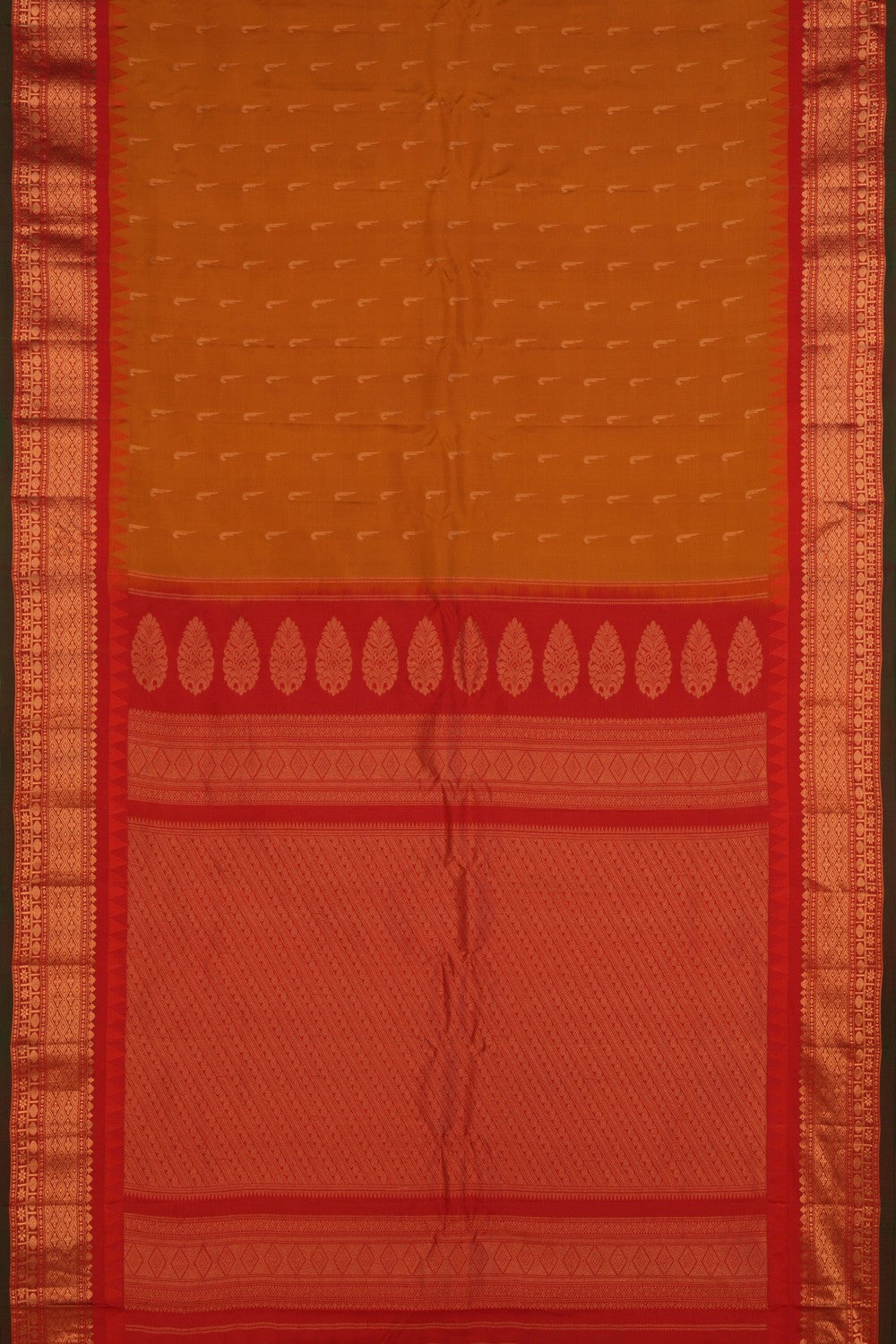 Image of Gadwal Silk Mustard Saree