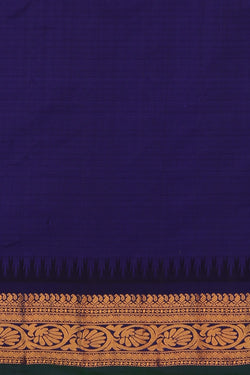 Image of Gadwal Silk Kattam Green Saree