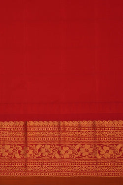 Image of Gadwal Silk Kattam Off-White Saree