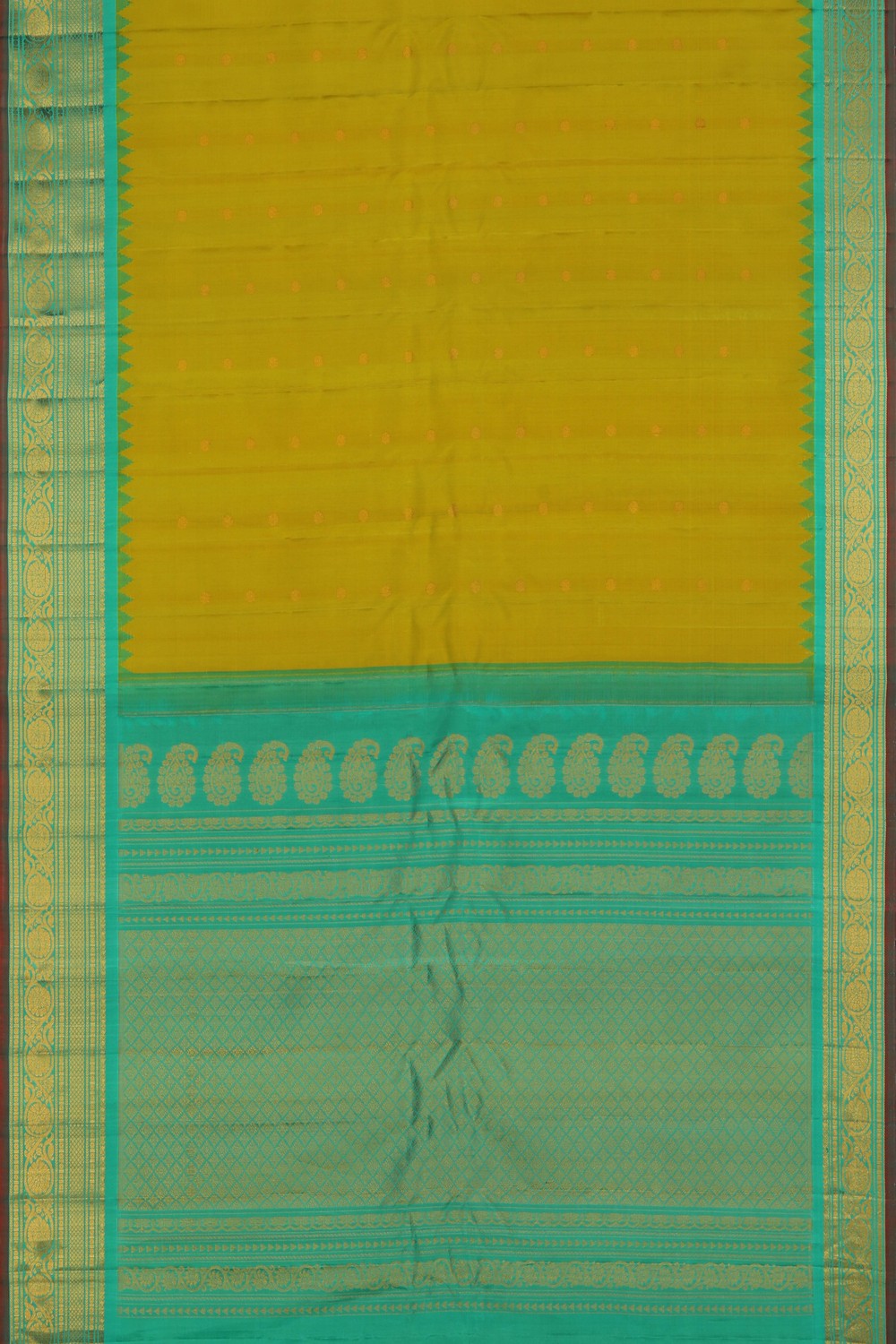 Image of Gadwal Silk Spring Green Saree