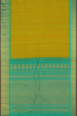 Image of Gadwal Silk Spring Green Saree