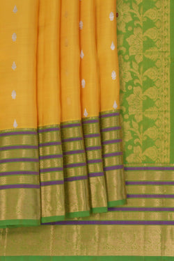 Image of Yellow Kanchi Silk Saree