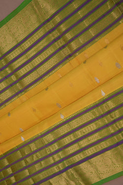 Image of Yellow Kanchi Silk Saree