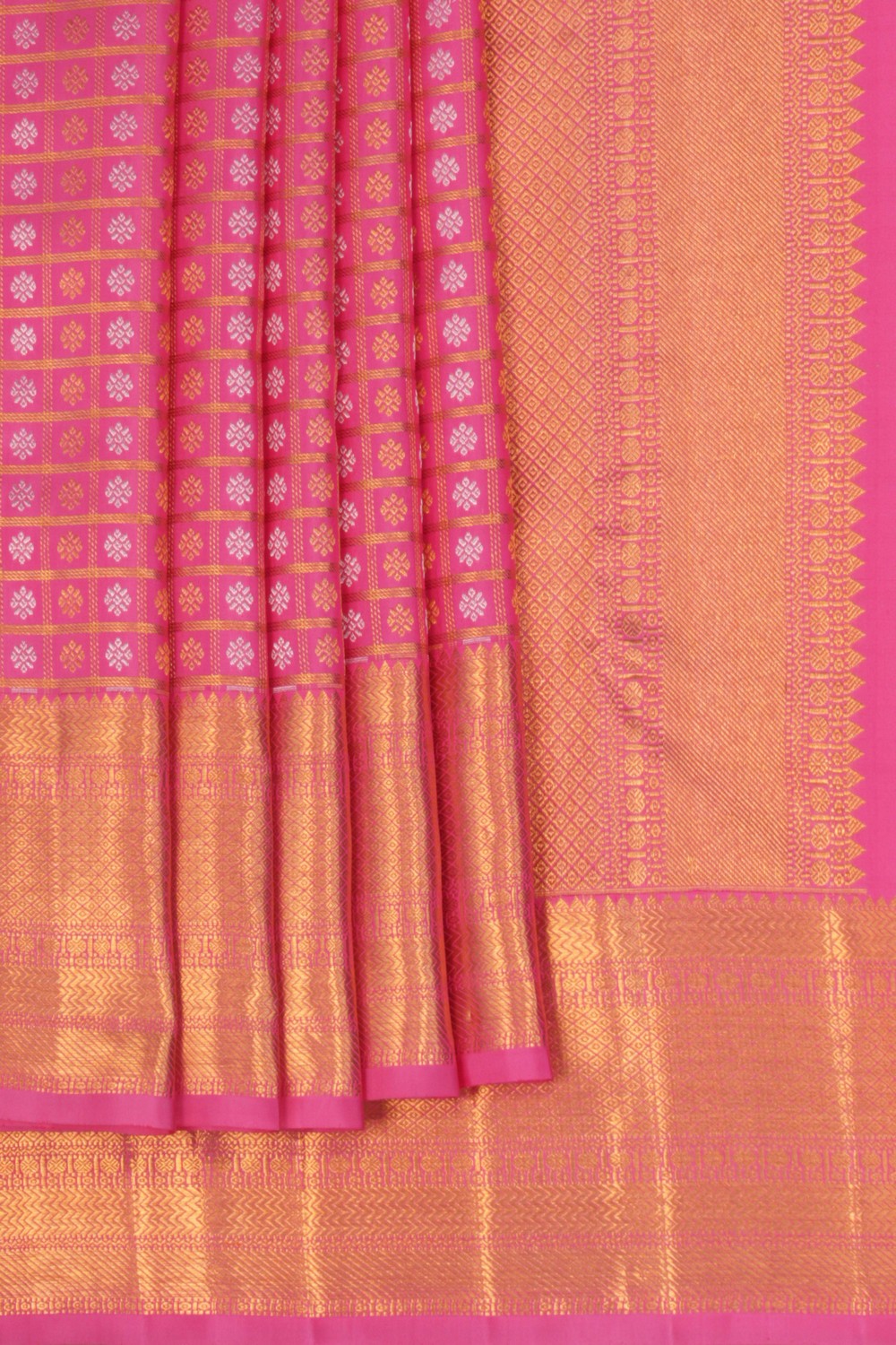 Pink Kattam Kanchi Silk Saree