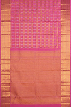 Image of Pink Kattam Kanchi Silk Saree