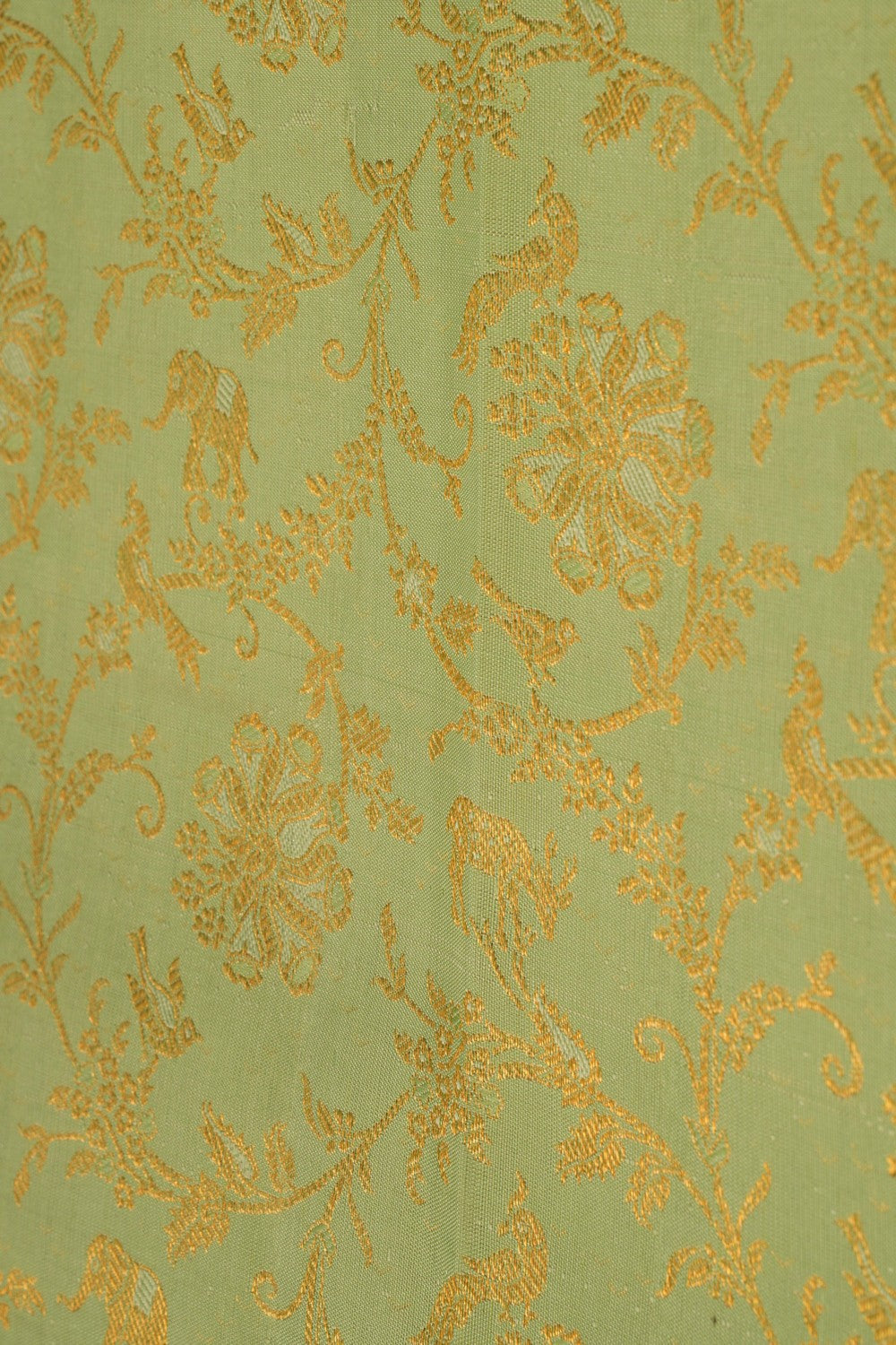 Image of Mint Green Brocade Kanchipattu Saree