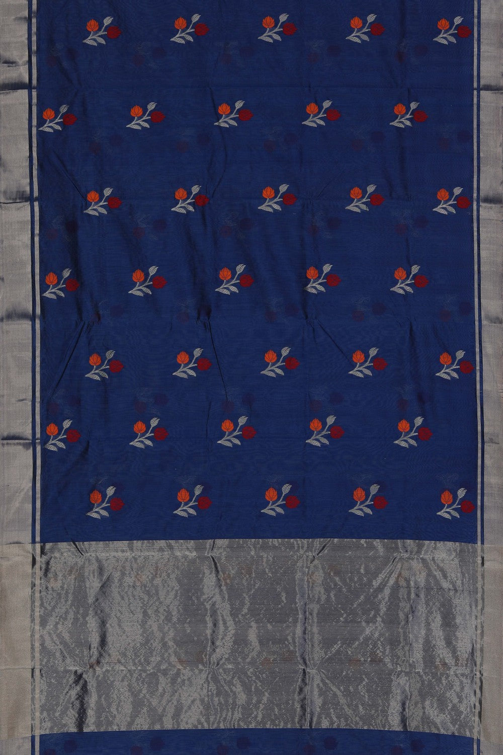 Image of Chanderi Indigo Blue Saree