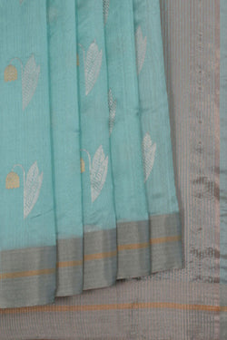 Image of Chanderi Ice Blue Saree