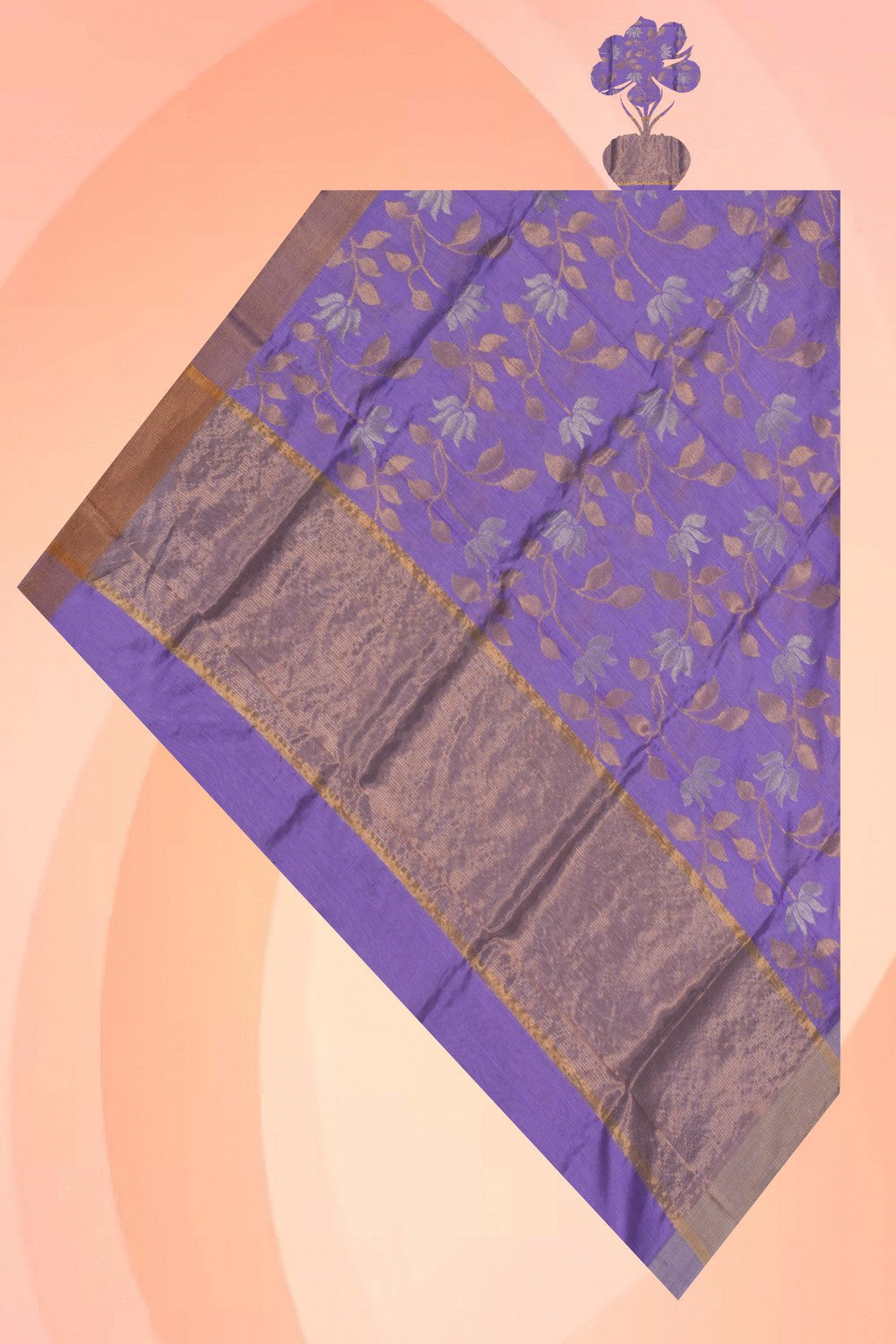 Chanderi Purple Dupatta