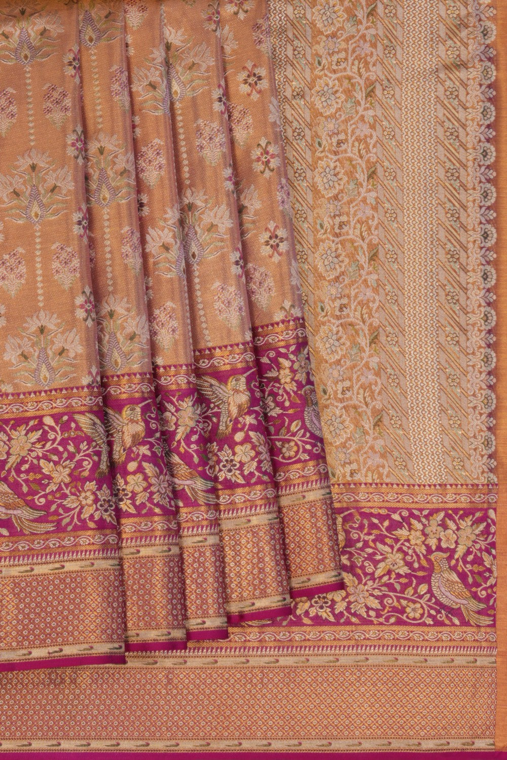Image of Kanchipattu Tissue Brocade Gold Saree