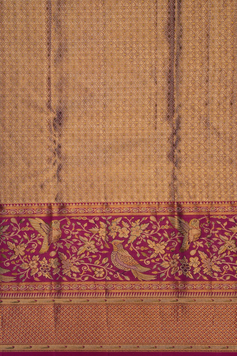 Image of Kanchipattu Tissue Brocade Gold Saree