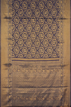 Image of Kanchipattu Tissue Brocade Blue Saree