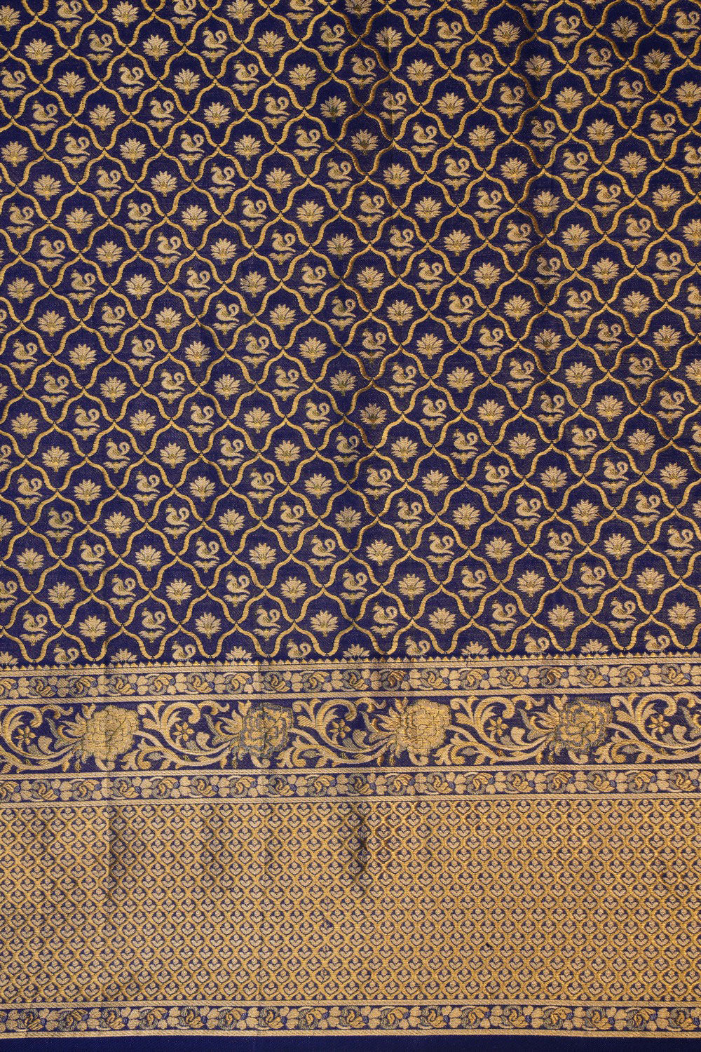 Kanchipattu Tissue Brocade Blue Saree