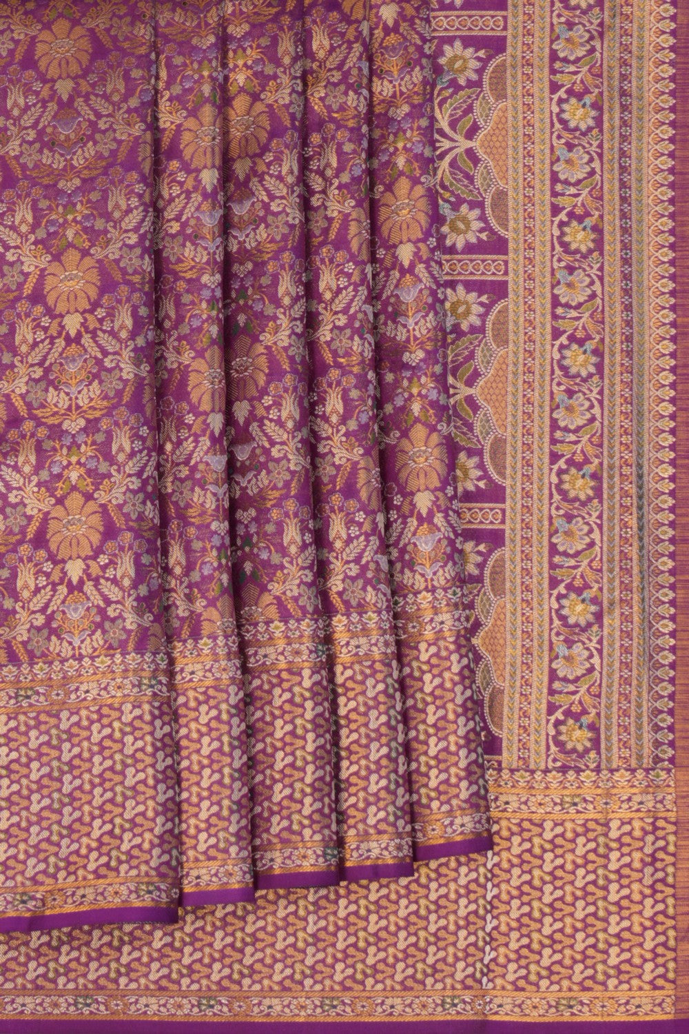 Kanchipattu Tissue Brocade Purple Saree