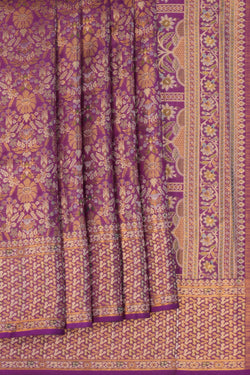 Image of Kanchipattu Tissue Brocade Purple Saree
