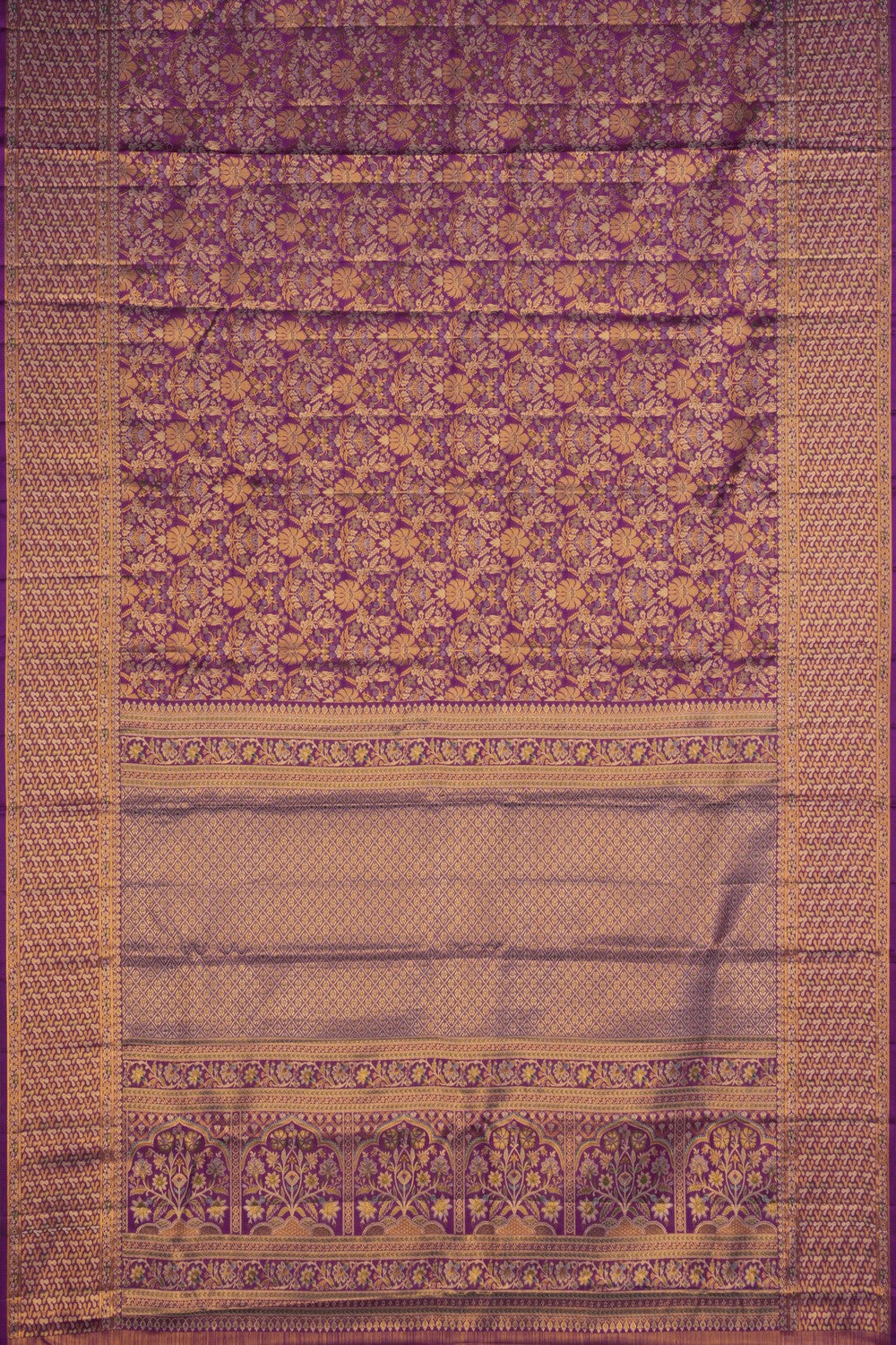 Kanchipattu Tissue Brocade Purple Saree