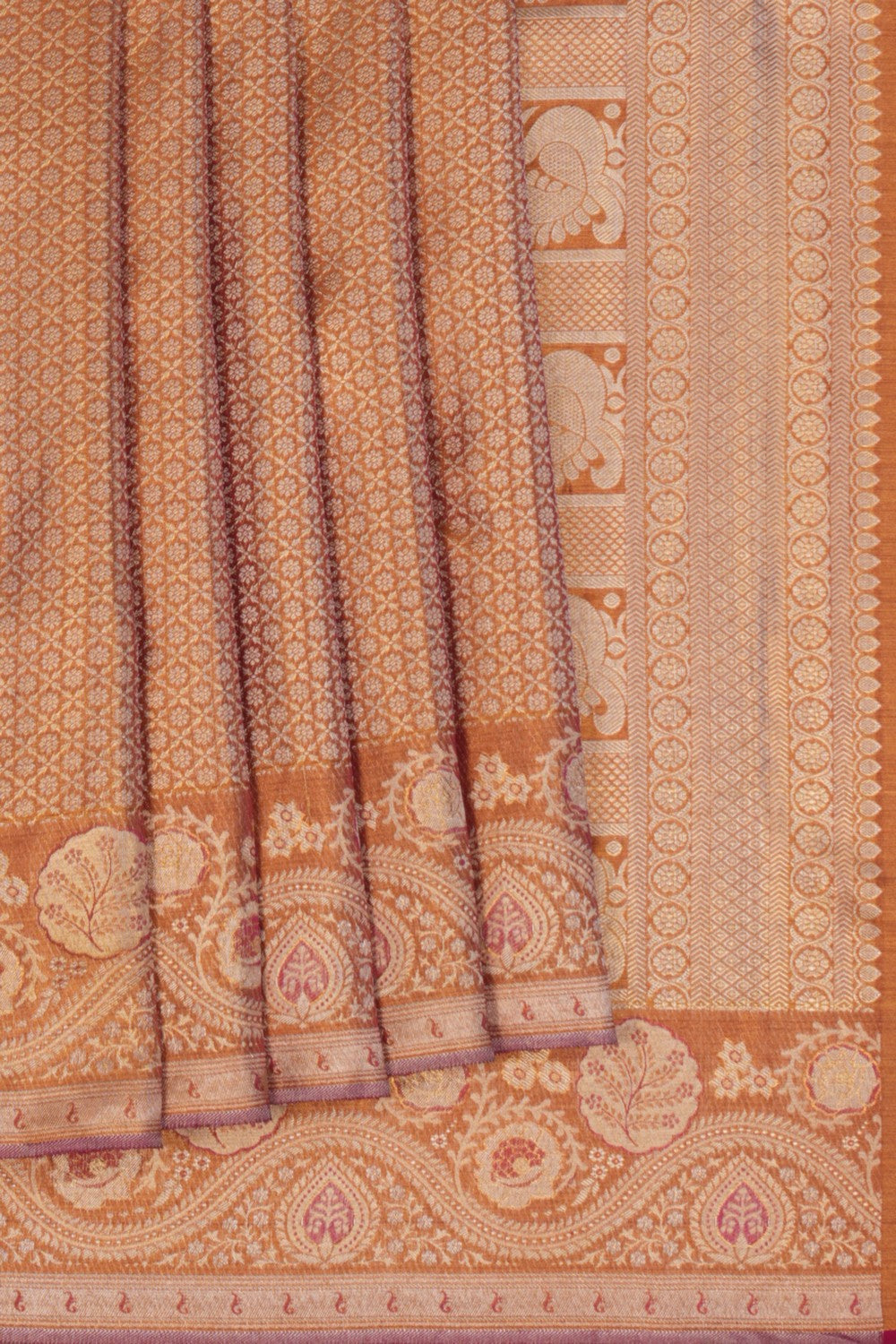Kanchipattu Tissue Brocade Gold Saree