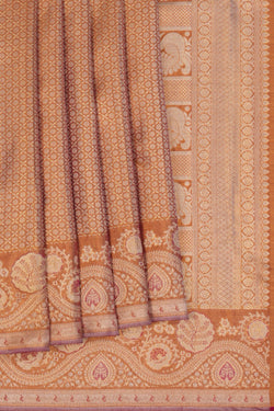 Image of Kanchipattu Tissue Brocade Gold Saree